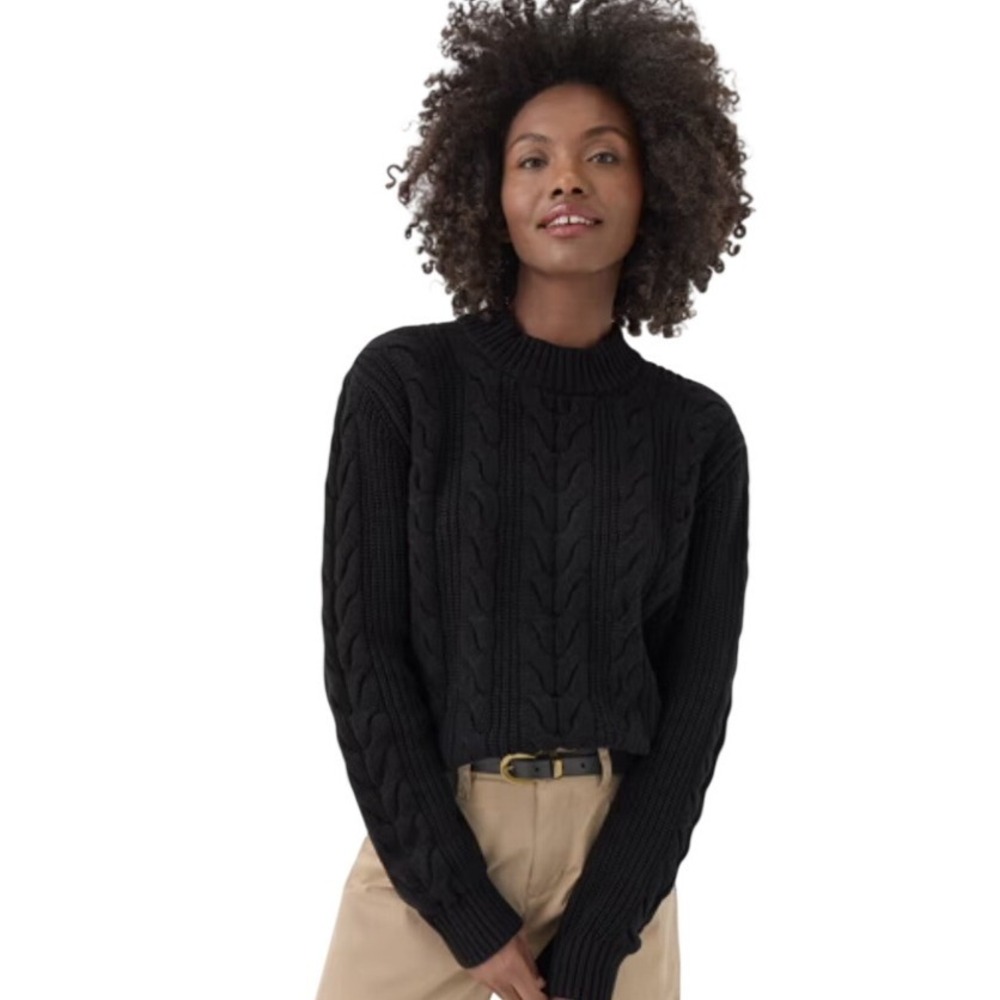 Pact Womens Chunky Cable Knit Crew Neck Sweater XL NWOT Organic Cotton Heritage